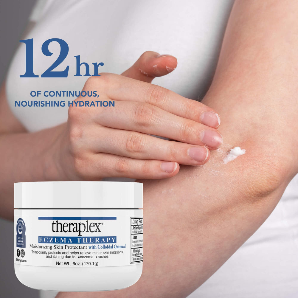 Theraplex Eczema Therapy quick absorption closeup for fast hydration.