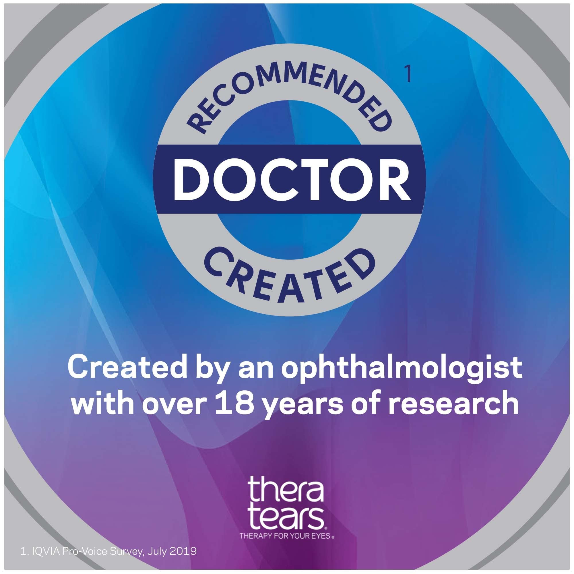 Calm bathroom scene with TheraTears for daytime hydration.