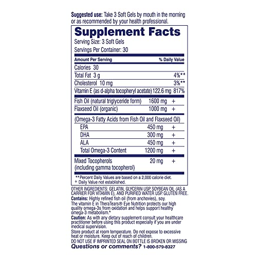 TheraTears Omega-3 bottle side label