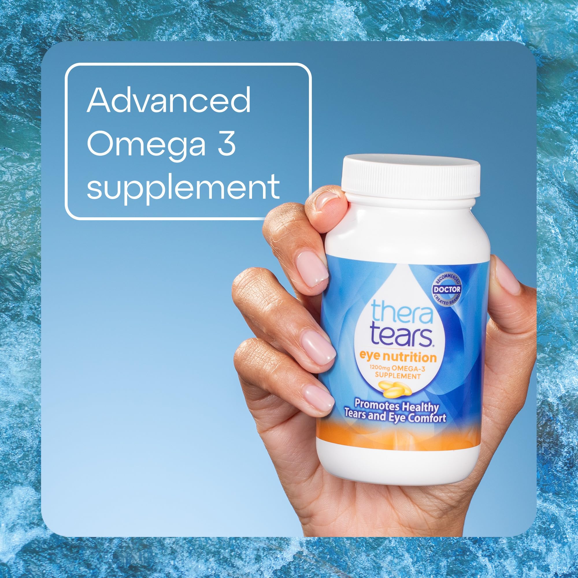 Close-up showing EPA, DHA, and ALA amounts per serving