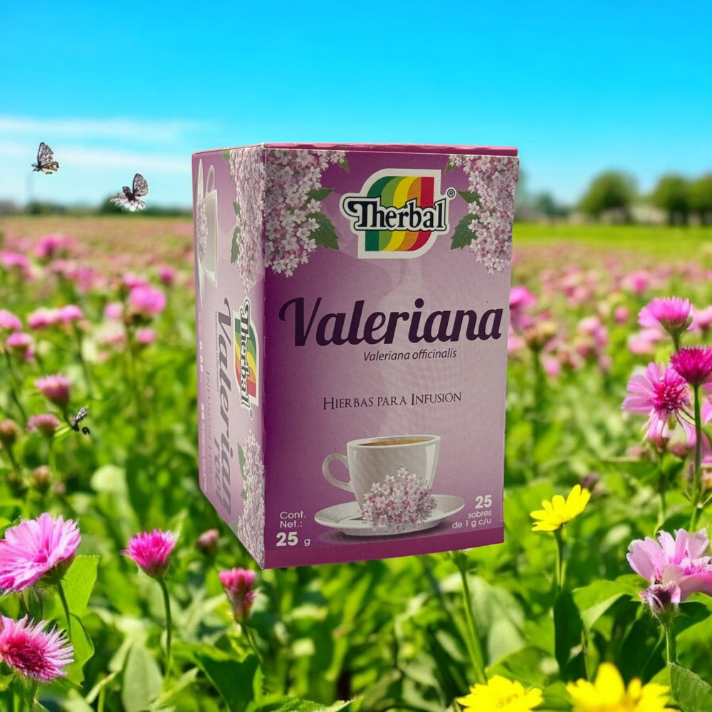 Therbal Valerian Tea packaging label