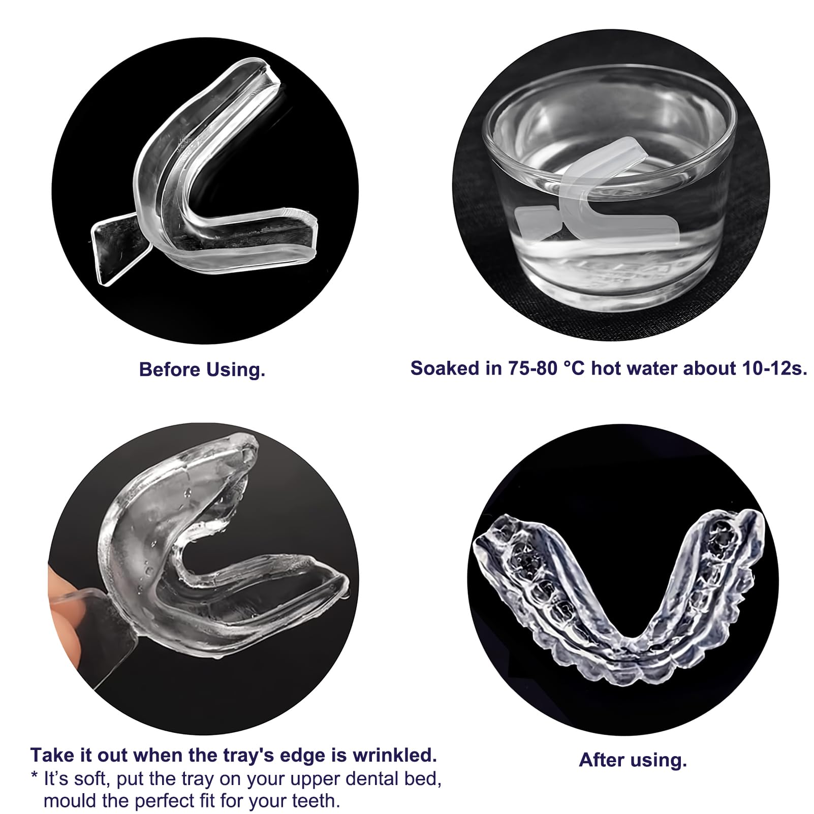 Remouldable thermoform mouth trays being molded in hot water