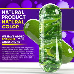 Ingredients list showing green tea extract, coffee extract, garcinia cambogia