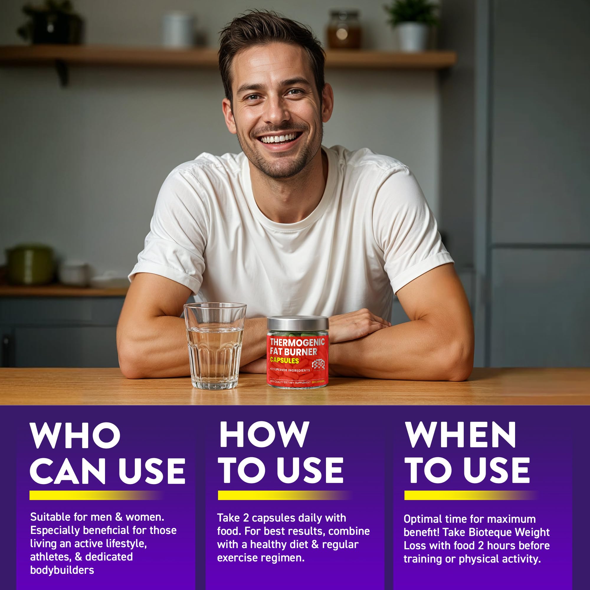 Nutrition facts and supplement details on the Thermogenic Fat Burner label