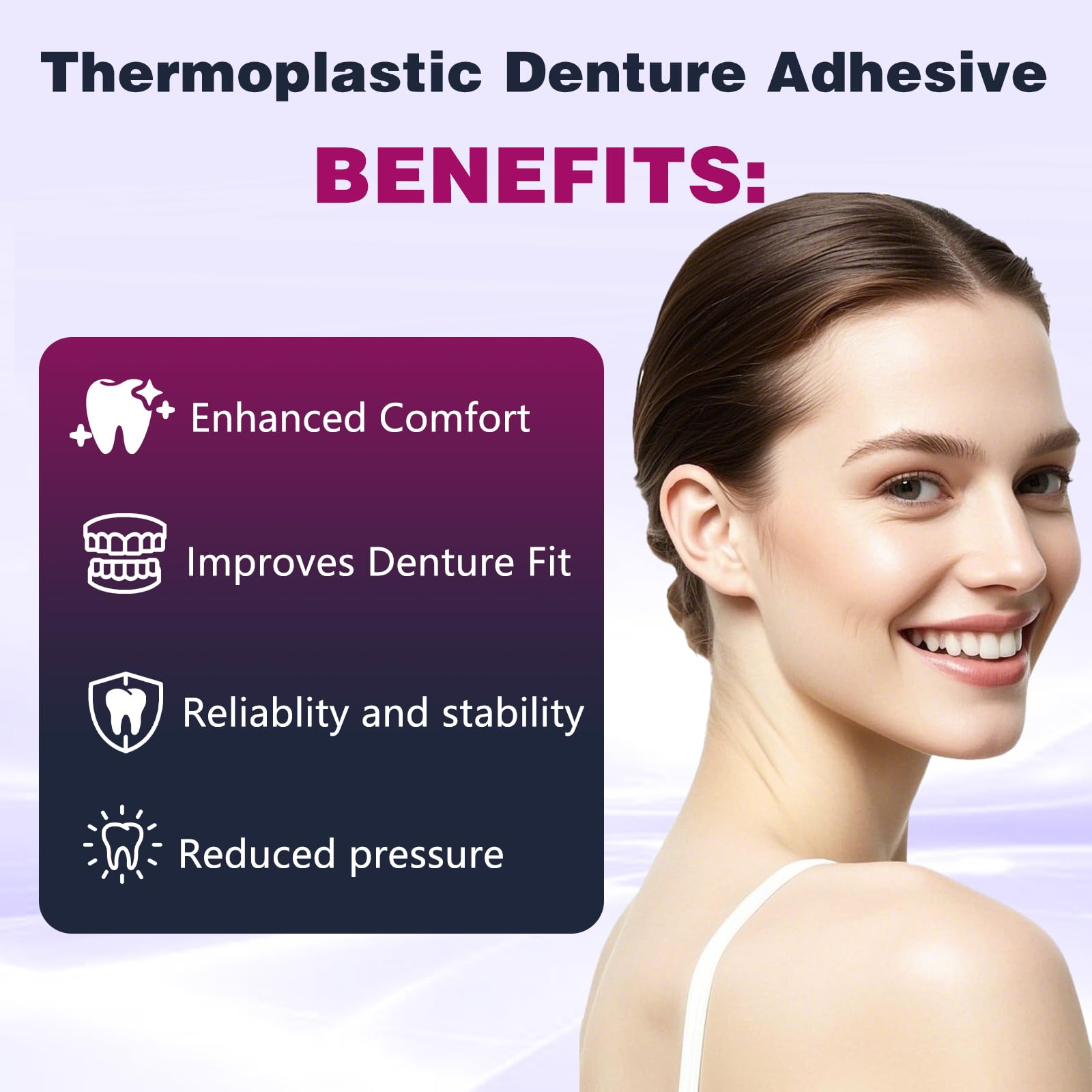 Applying adhesive to a clean denture base