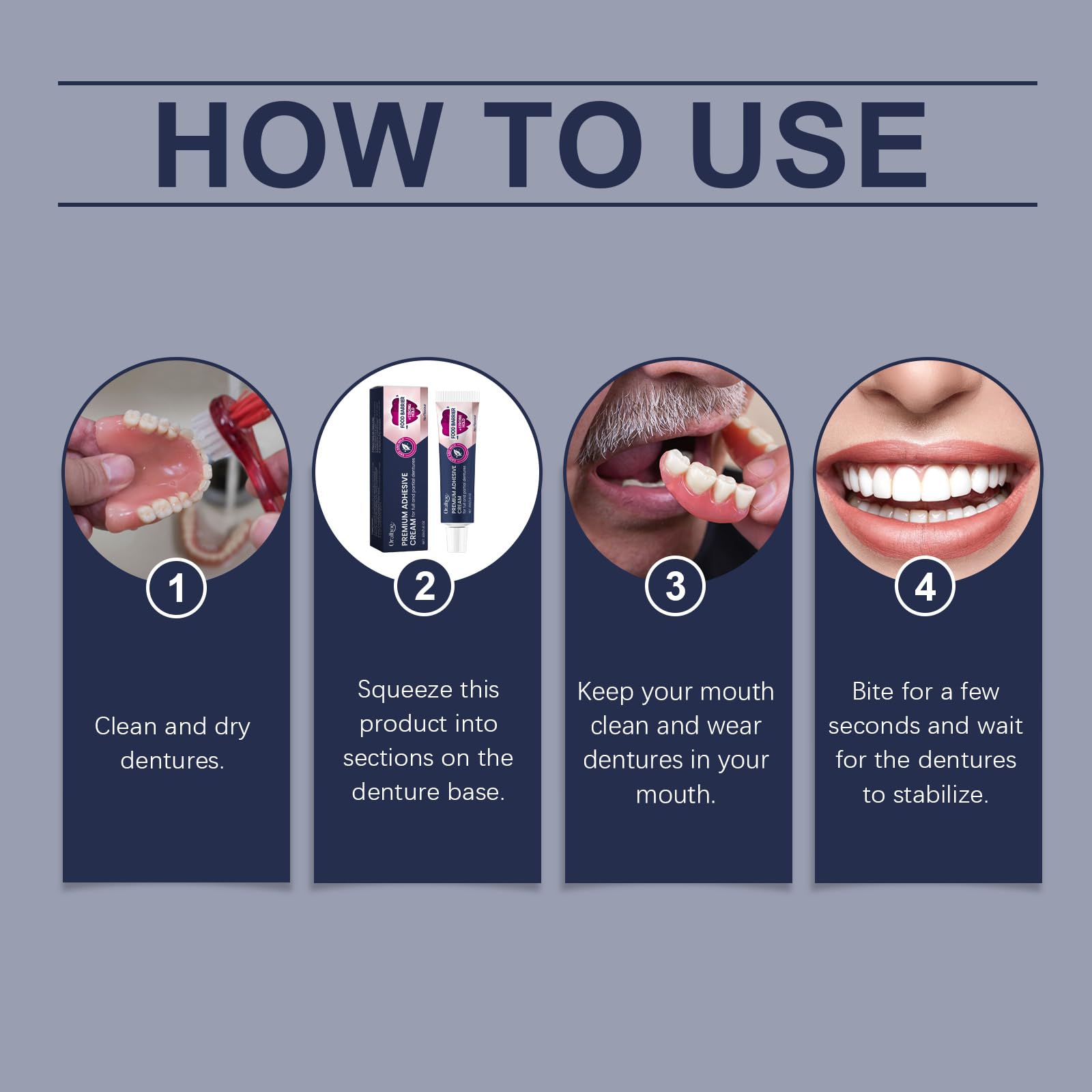 Compact denture adhesive for travelers