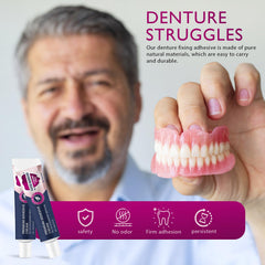 Denture securely seated with cushion grip