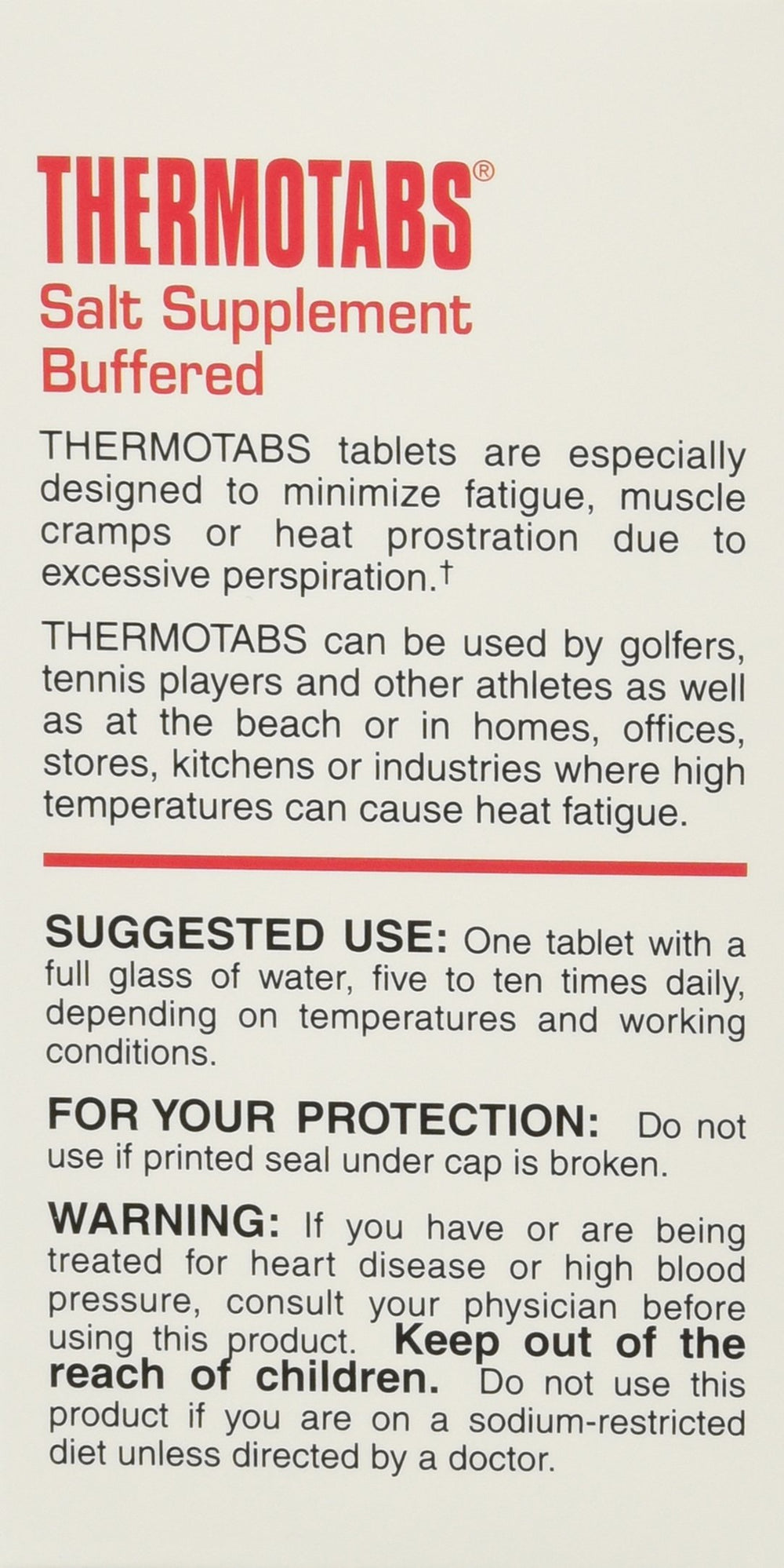 Thermotabs beach heat-ready tablet helps maintain fluid balance in hot conditions
