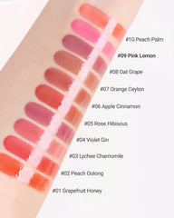 Lips wearing Ade Shot Tint with soft pigment and lasting moisture.