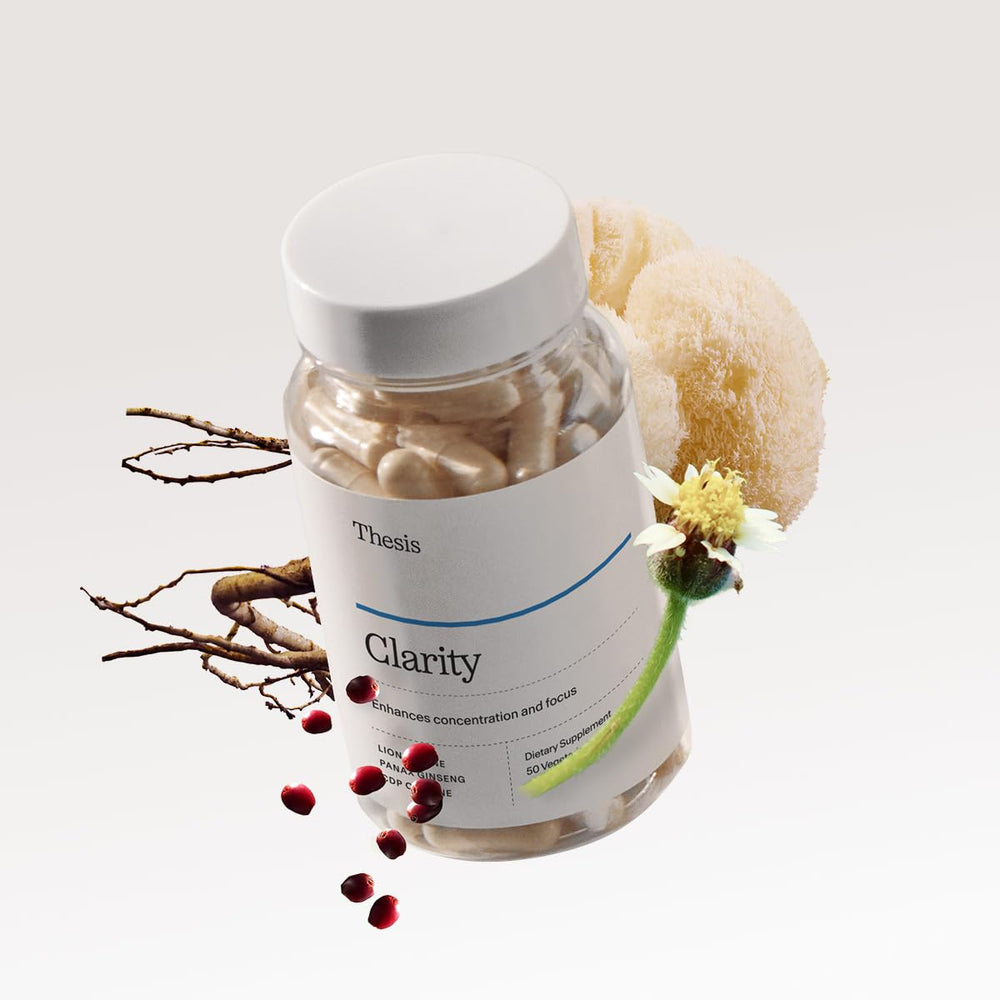 Nutritional label details of Thesis Clarity bottle