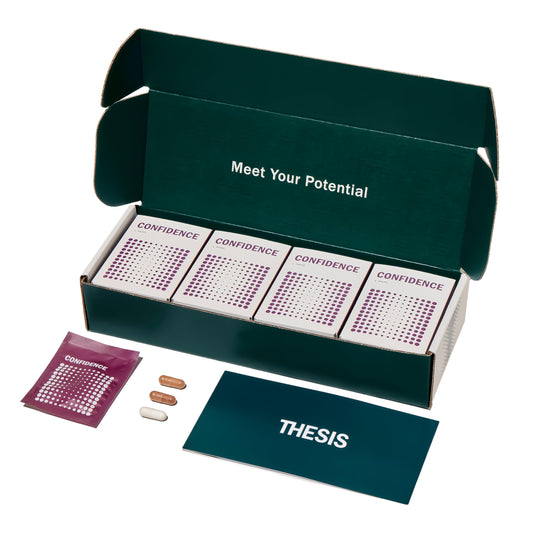Thesis Confidence bottle and packaging front view