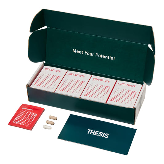 Hero image of Thesis Creativity bottle and packaging