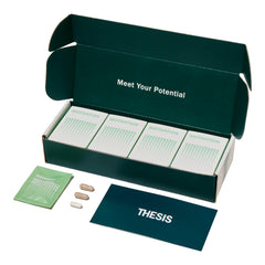 Thesis Motivation bottle and box displaying 24-serving nootropic