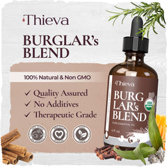 Close-up of THIEVA Immunity Essential Oil Blend label