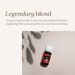 Close up of Thieves 5ml essential oil label