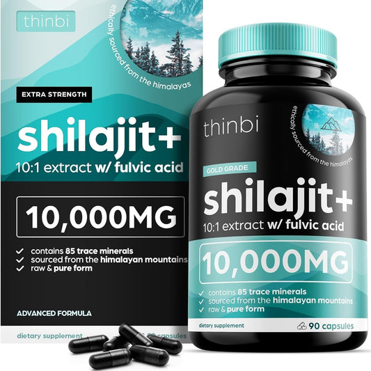 Thinbi Pure Himalayan Shilajit Capsules bottle with 90 capsules