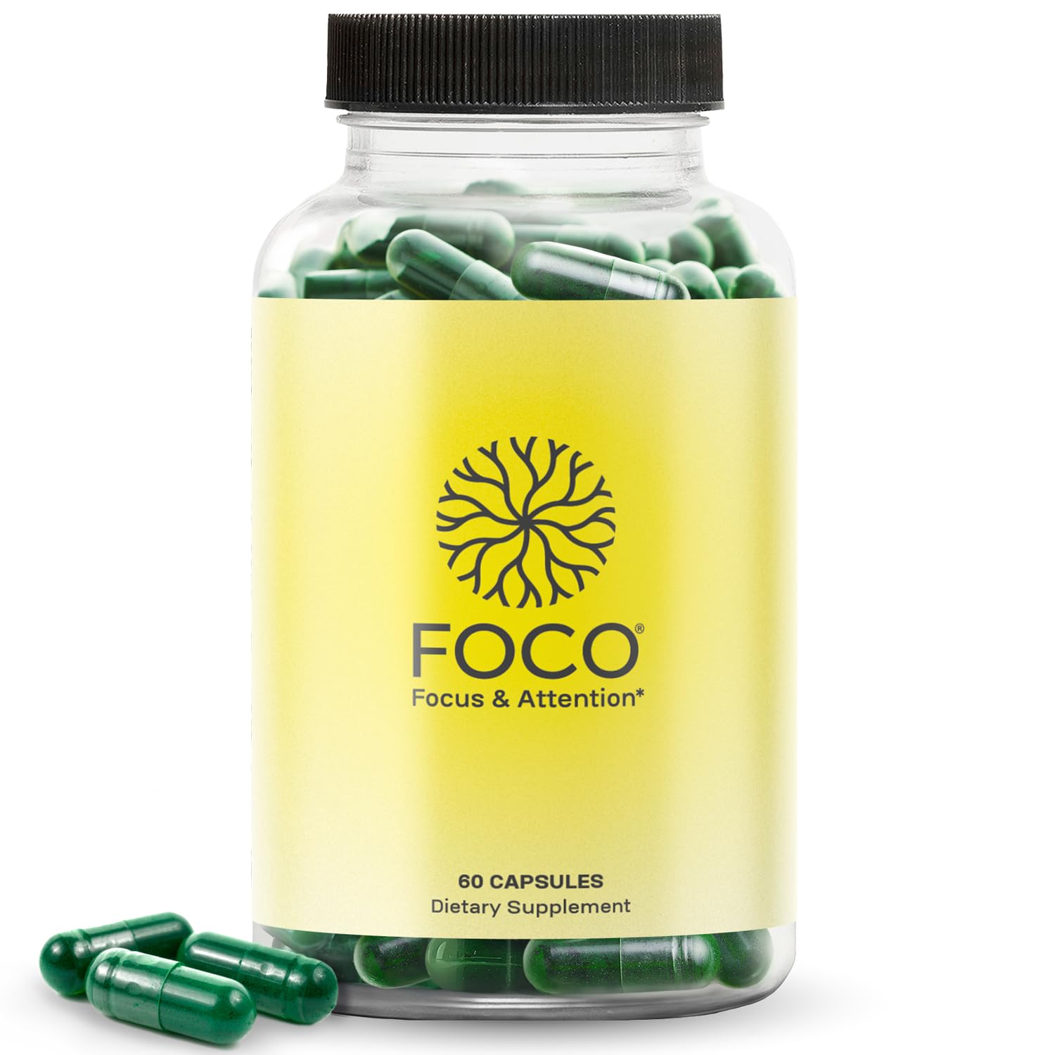 Think FOCO capsules bottle with label