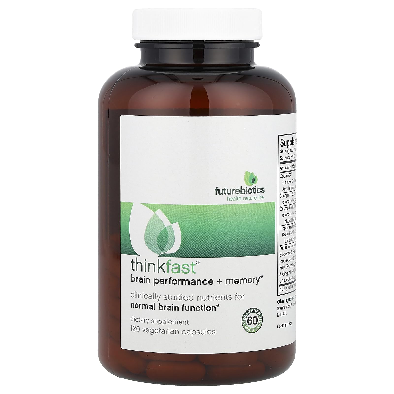 ThinkFast Futurebiotics 120 VCaps bottle label close-up
