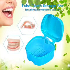 Denture bath basket with hole and lift-out drain cup