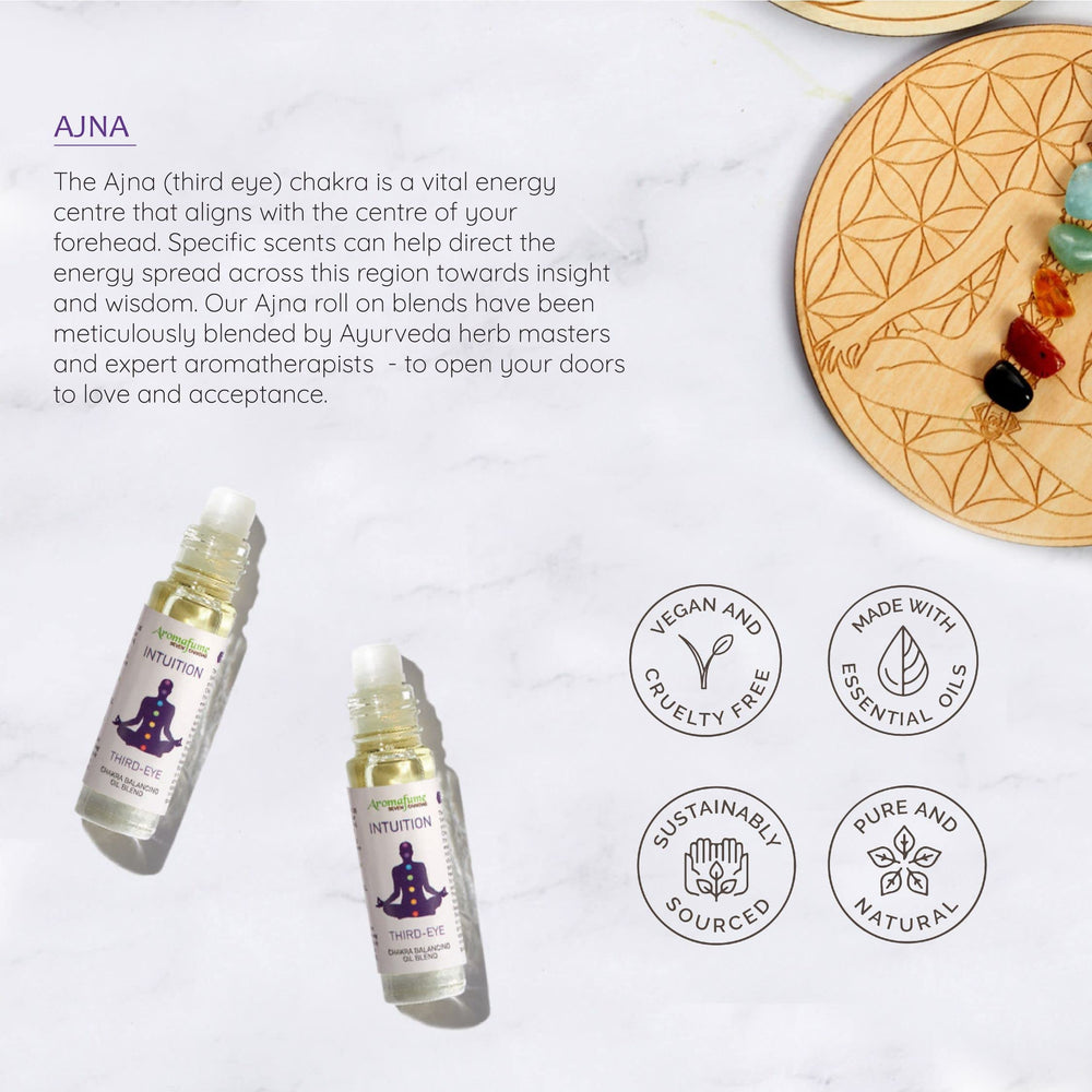 Close-up of Ajna Third Eye Chakra roll-on 10ml
