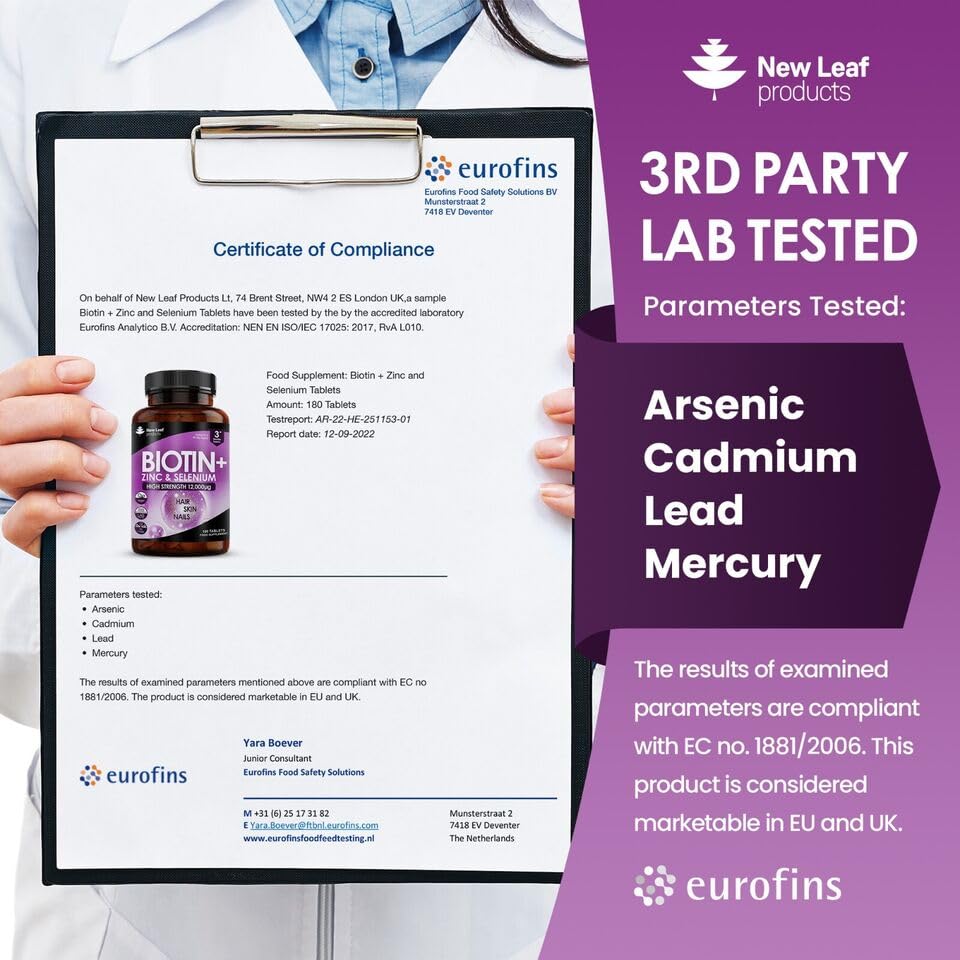 Third-party lab tested Biotin vitamins with Eurofins