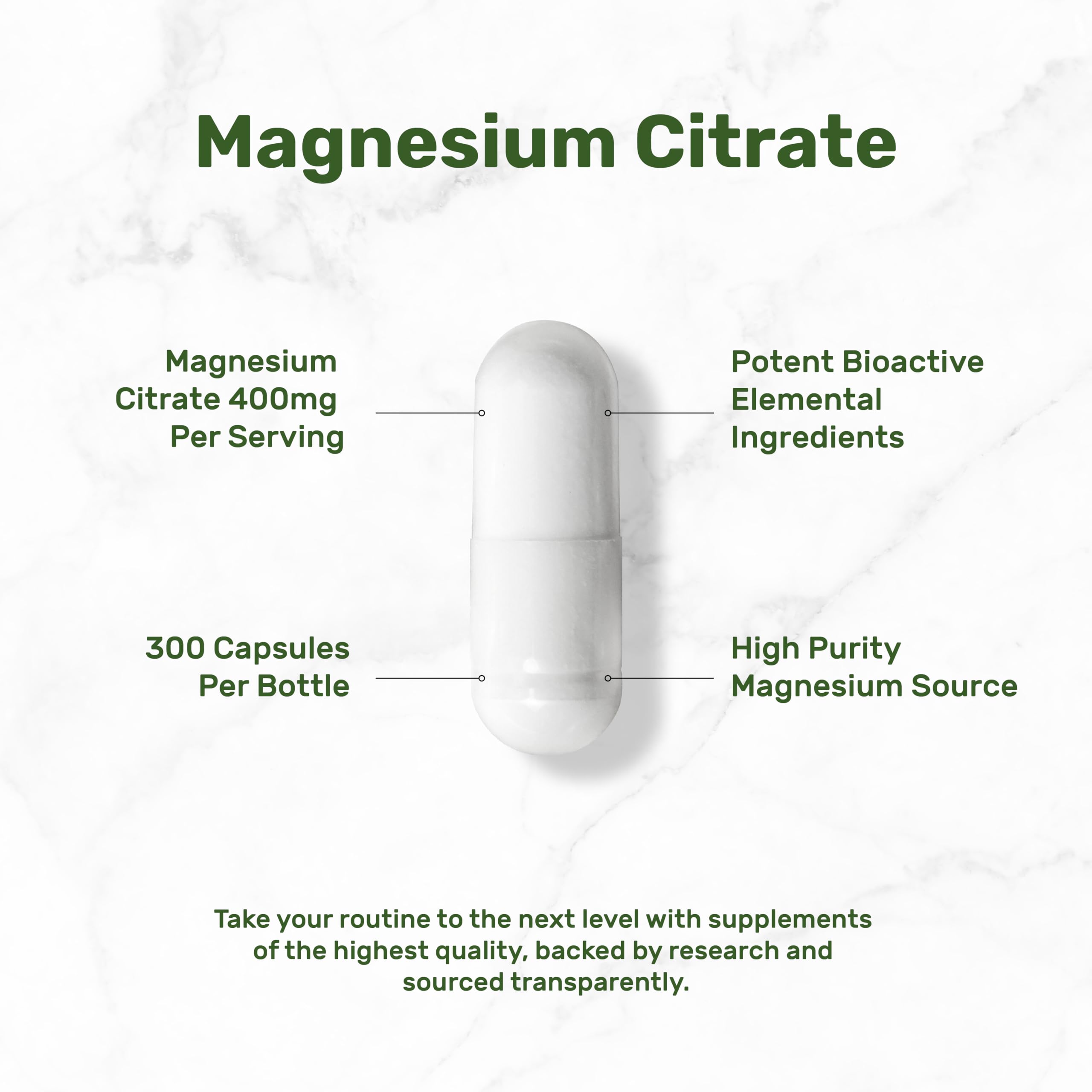Bottle labeled as third-party lab tested magnesium