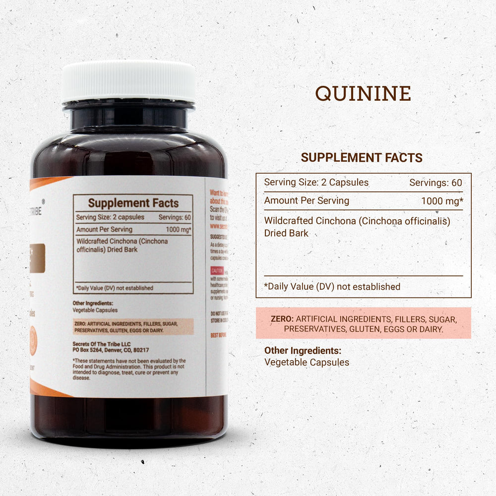 Third-party lab testing seal on Quinine capsules