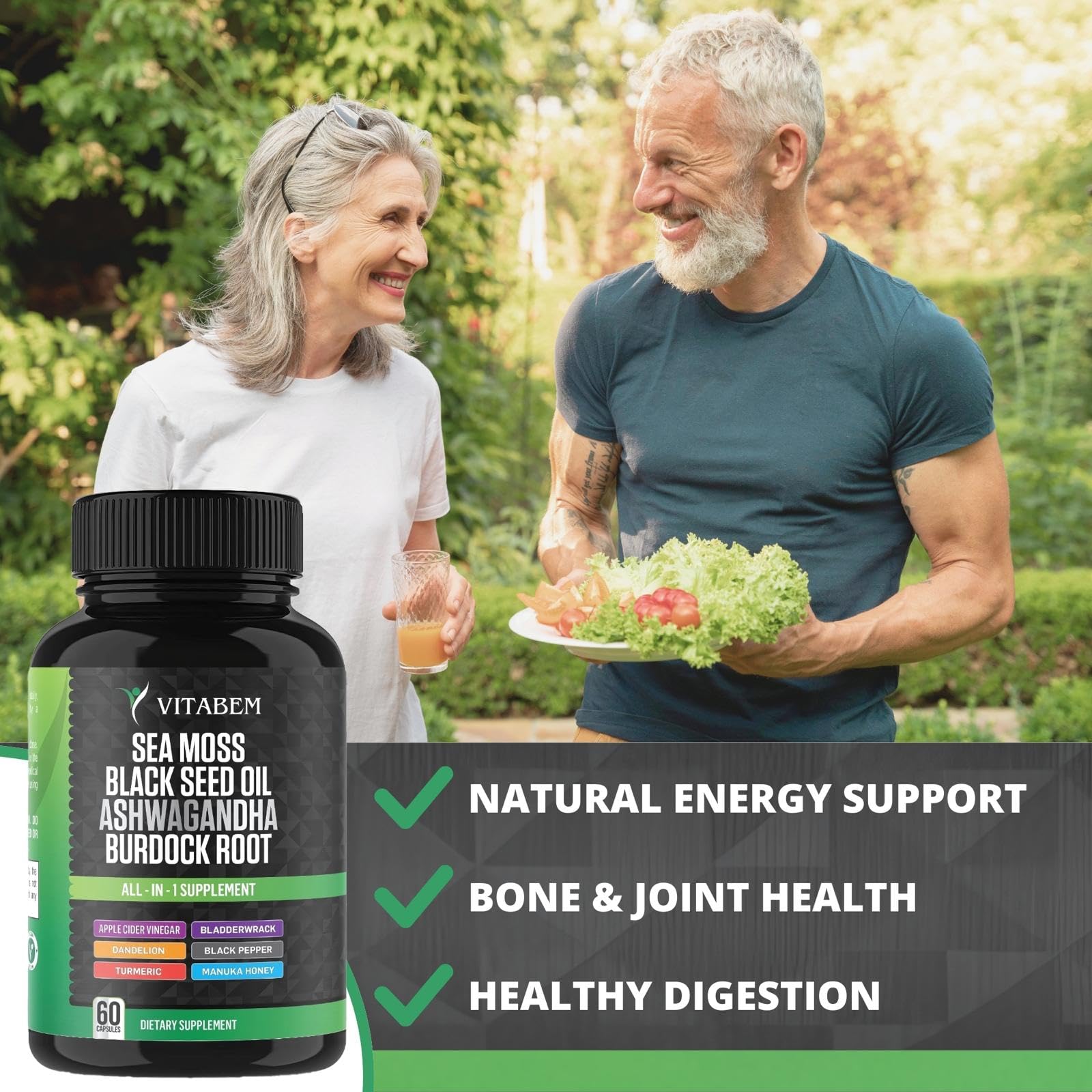 Third-party lab-tested USA sea moss supplement packaging