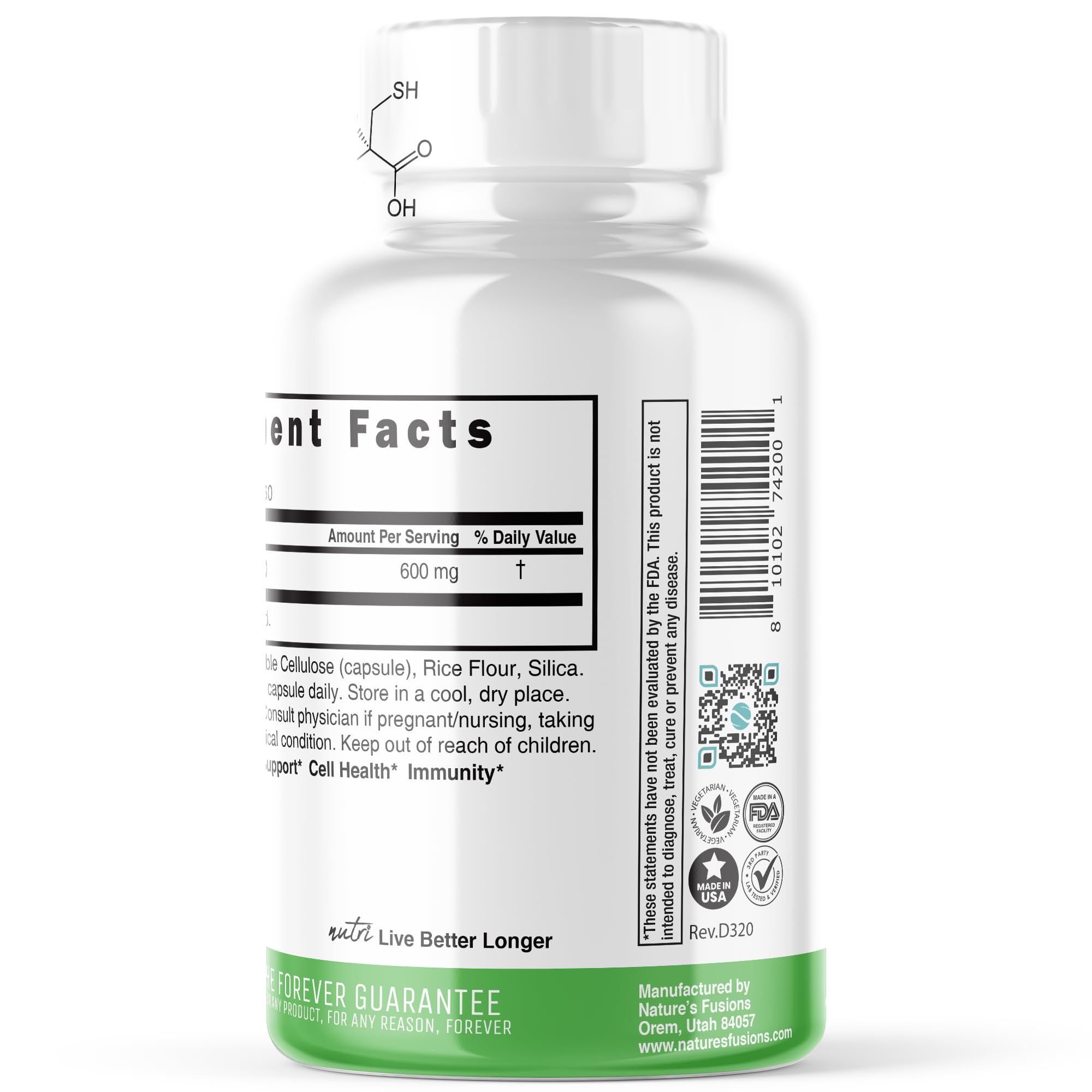 Label showing third-party lab testing in the USA