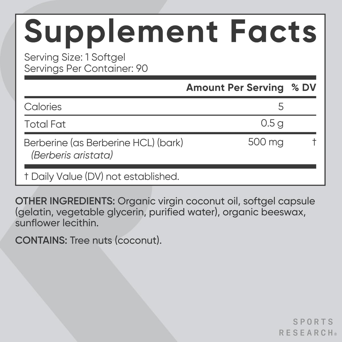 Third-party tested berberine supplement certificate