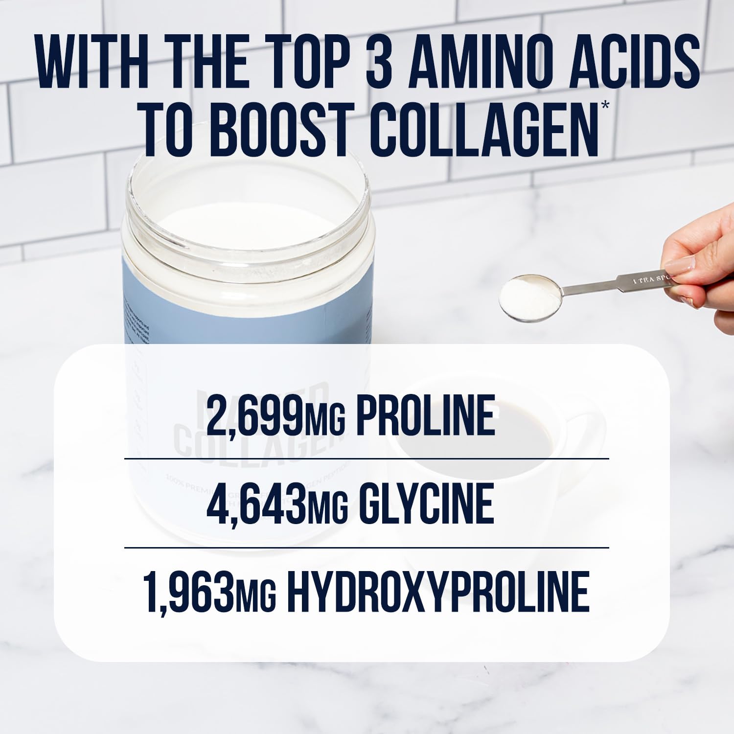 Independently third-party tested collagen powder label