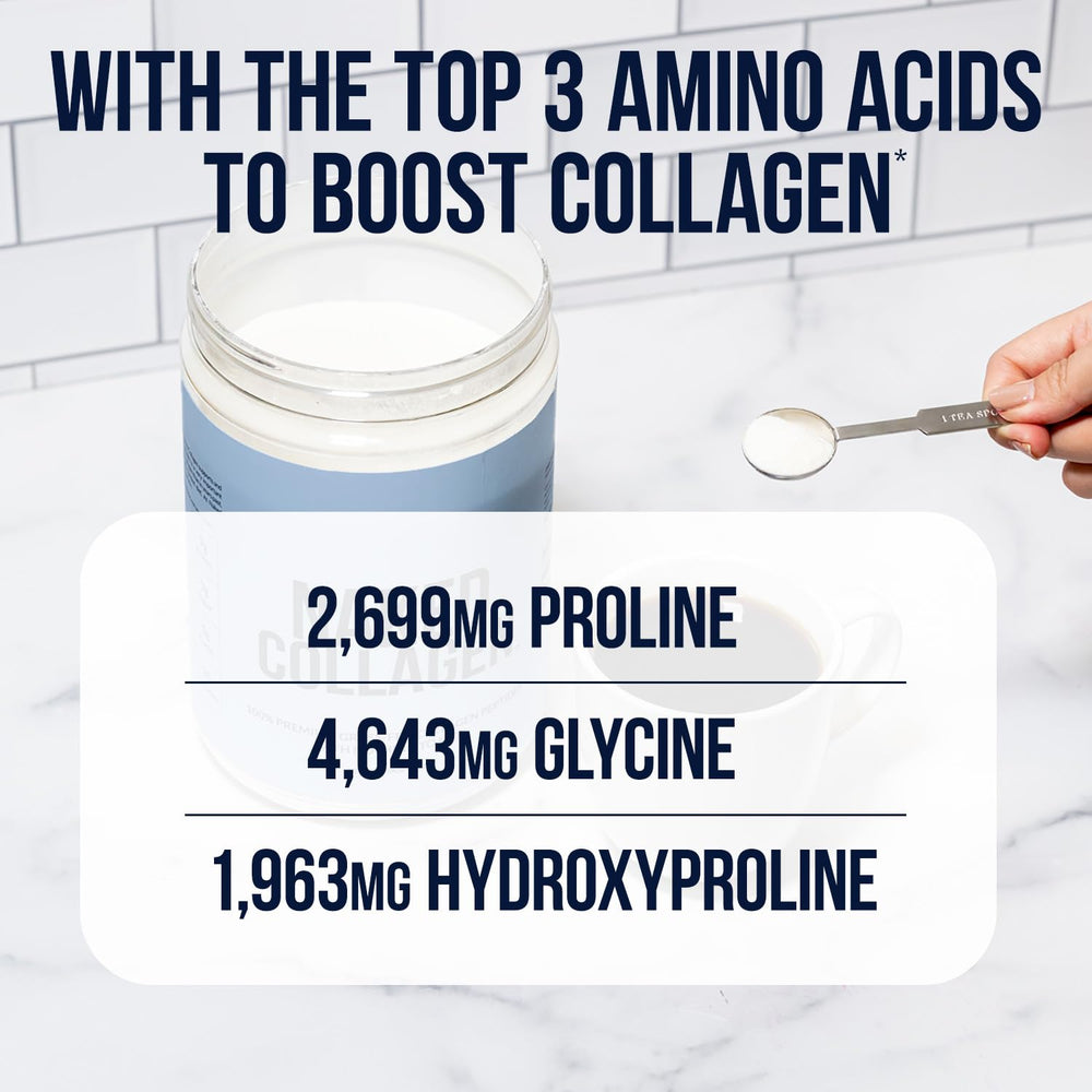 Independently third-party tested collagen powder label