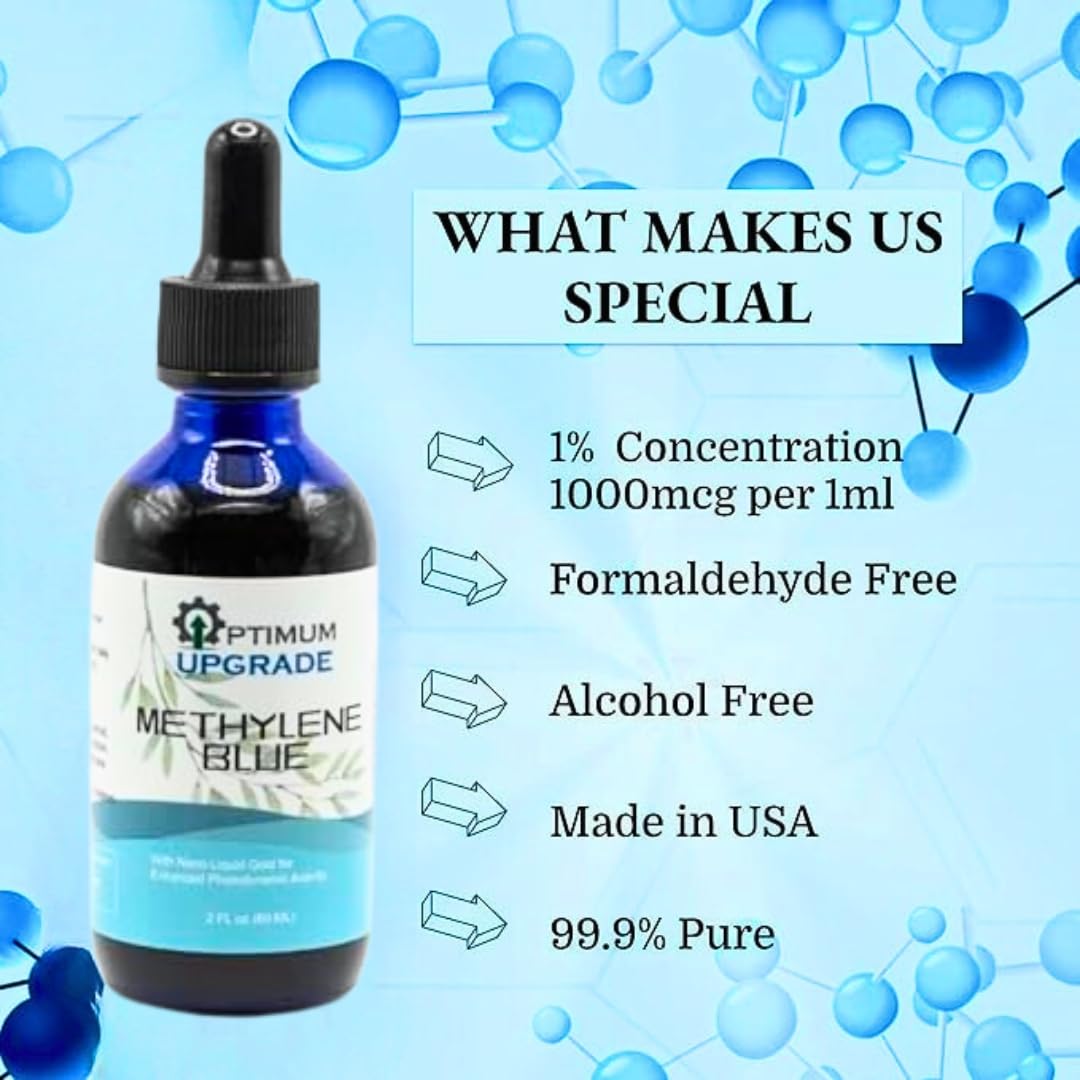 Third-party tested methylene blue bottle for brain health