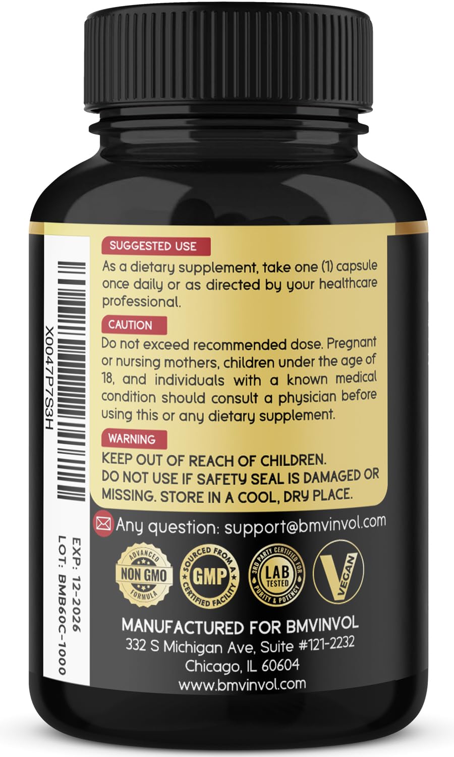 Third-party testing seal for supplement