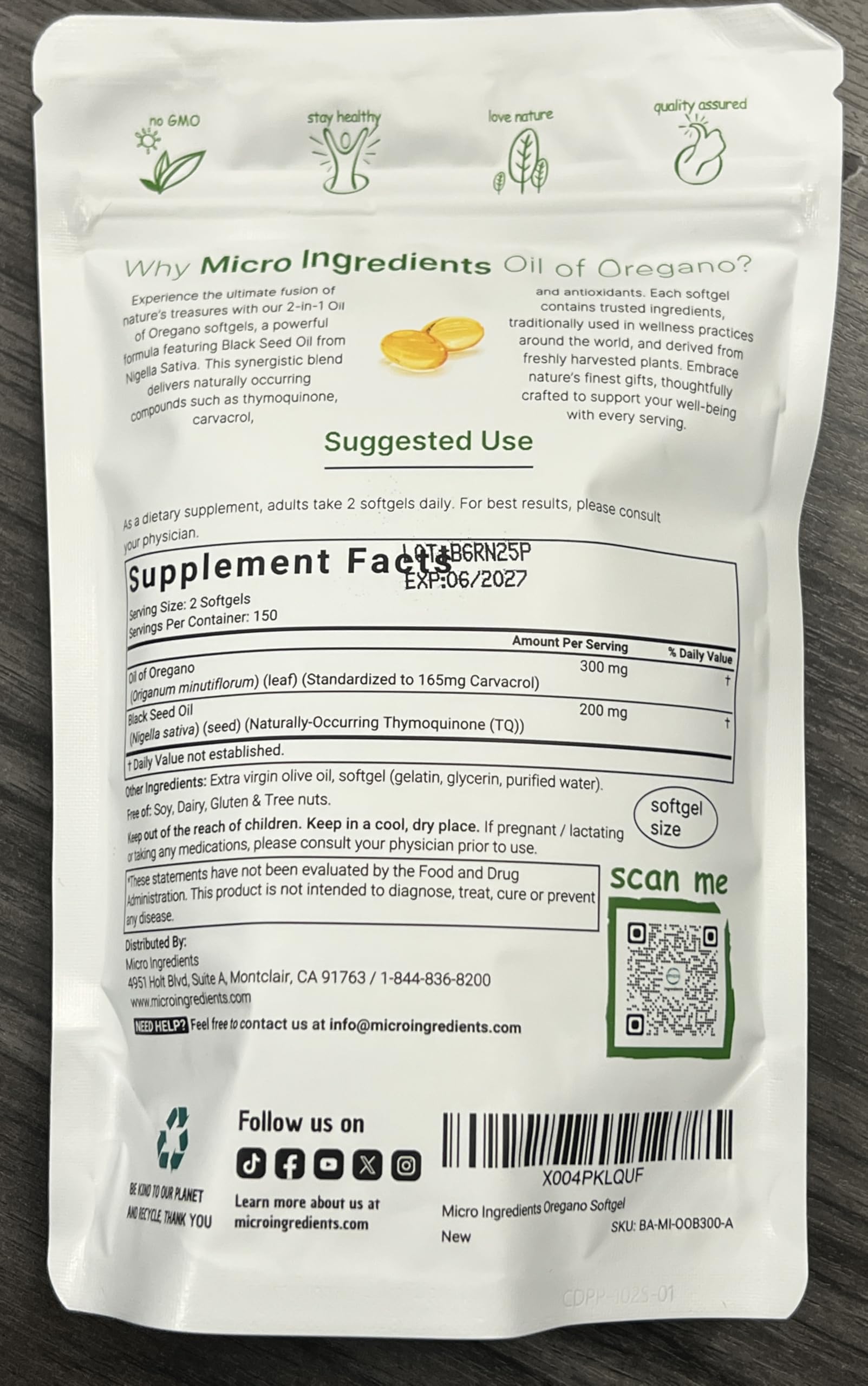 Third-party lab test seal on product packaging