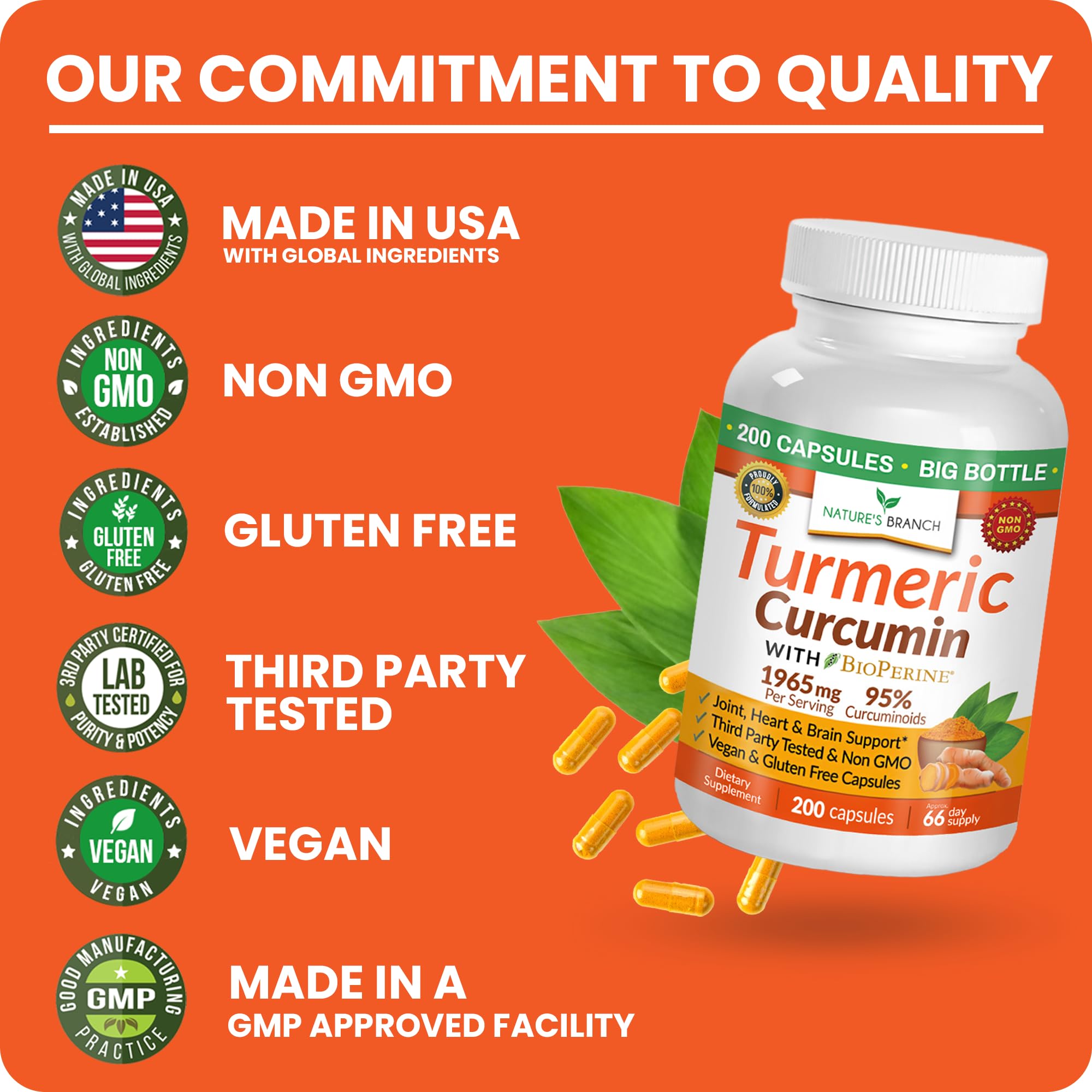 Seal of third-party testing and purity for turmeric supplement