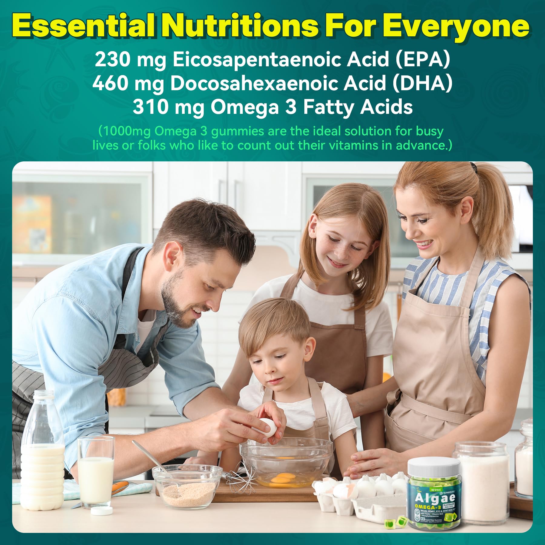 Seal indicating third-party tested vegan omega-3 supplement