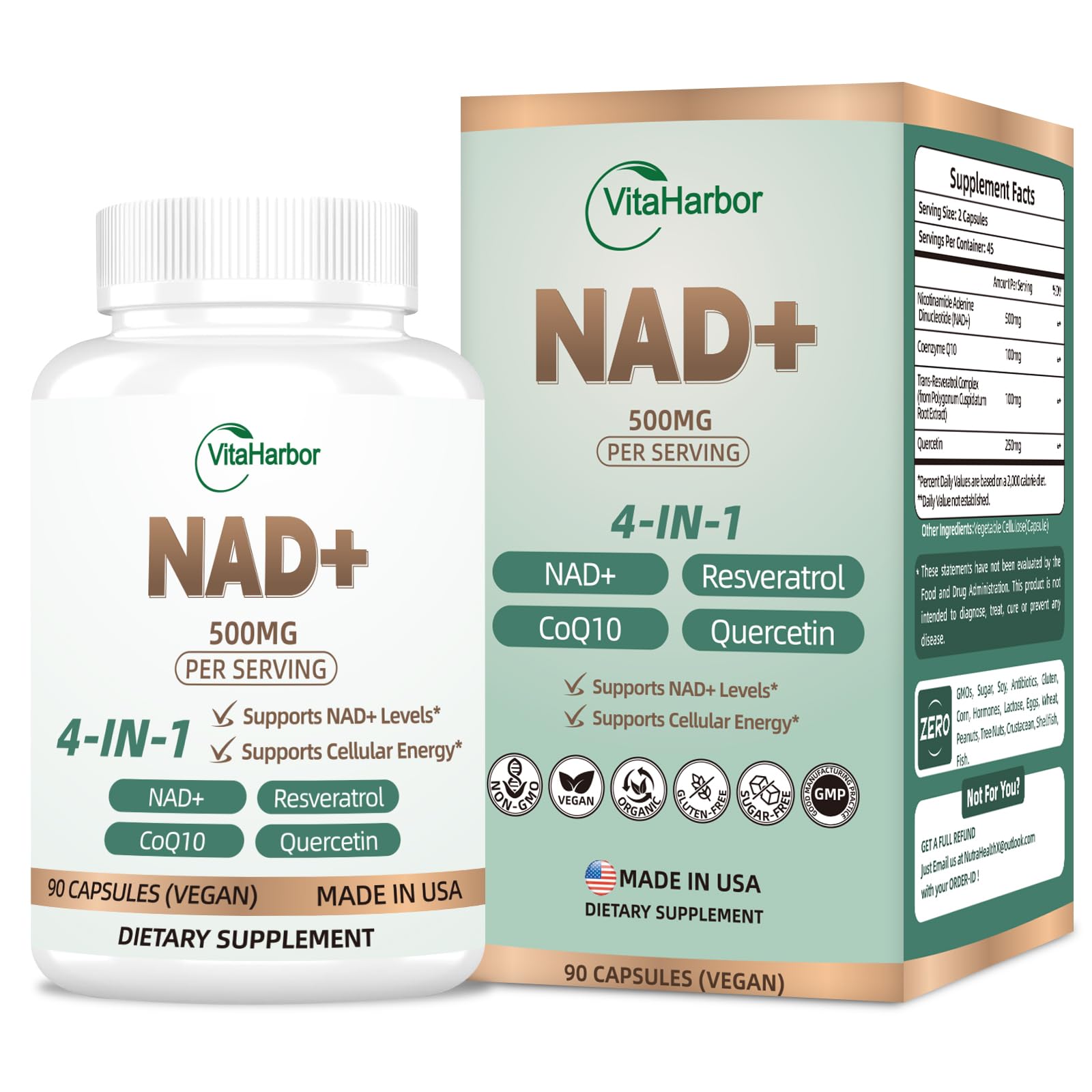 Independent third-party testing certificate for NAD Supplement 500mg