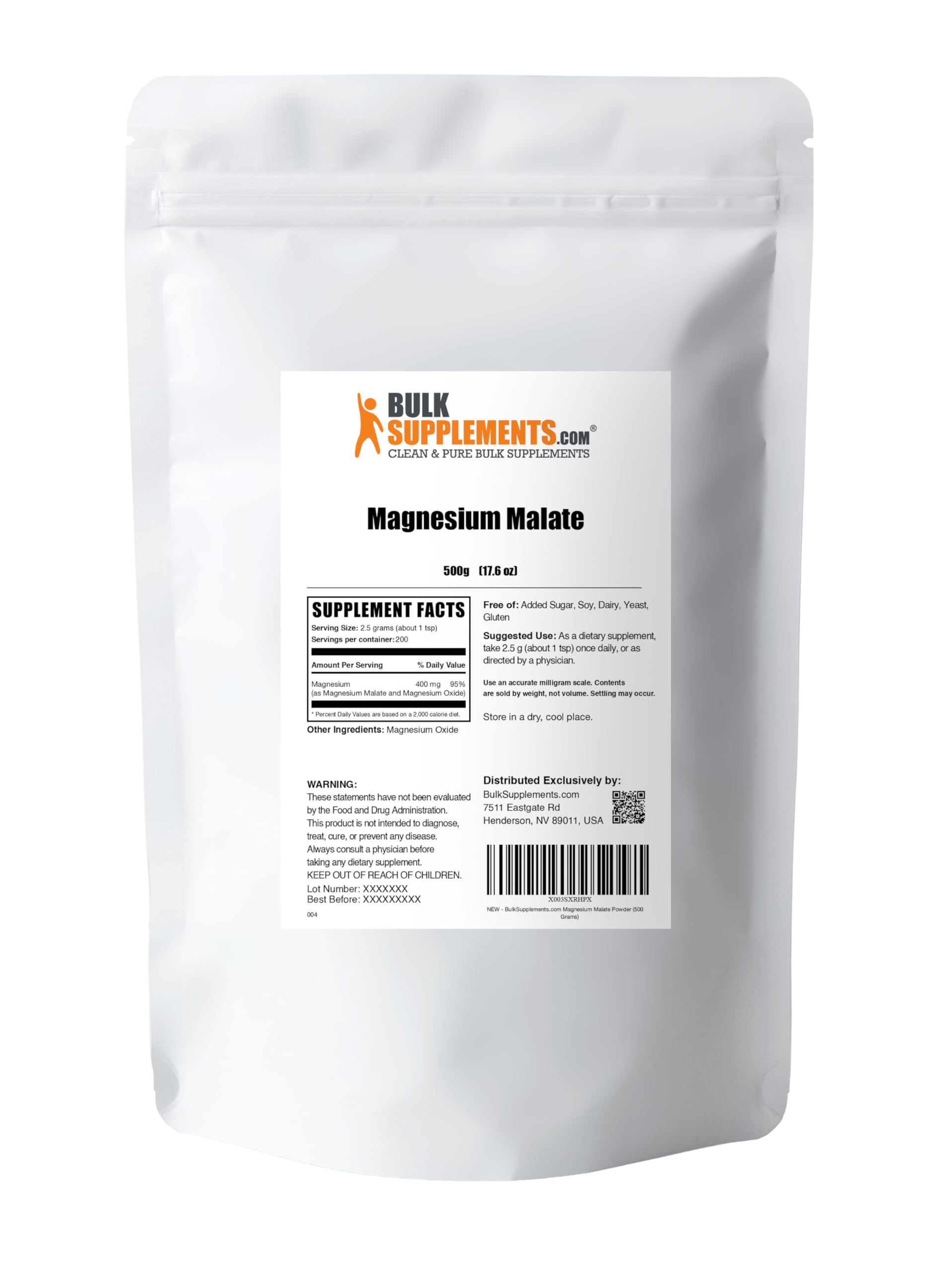 Third party lab testing batch results for magnesium malate