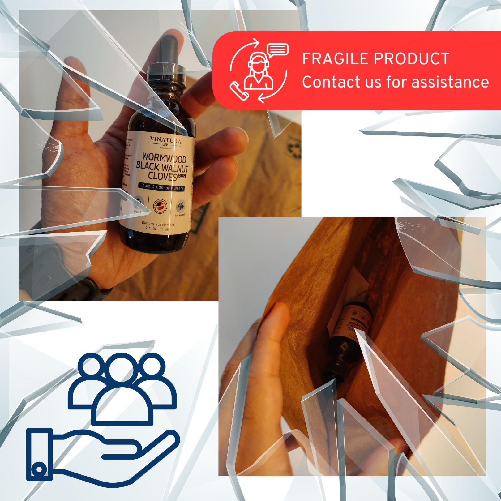 Third-party testing seal on VINATURA packaging
