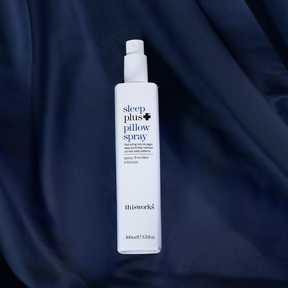 Side angle of the Sleep Plus Pillow Spray bottle
