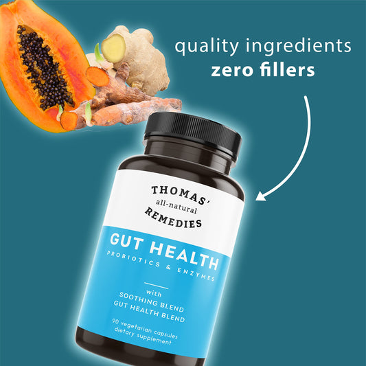 Illustration of digestive enzymes and probiotics for digestion