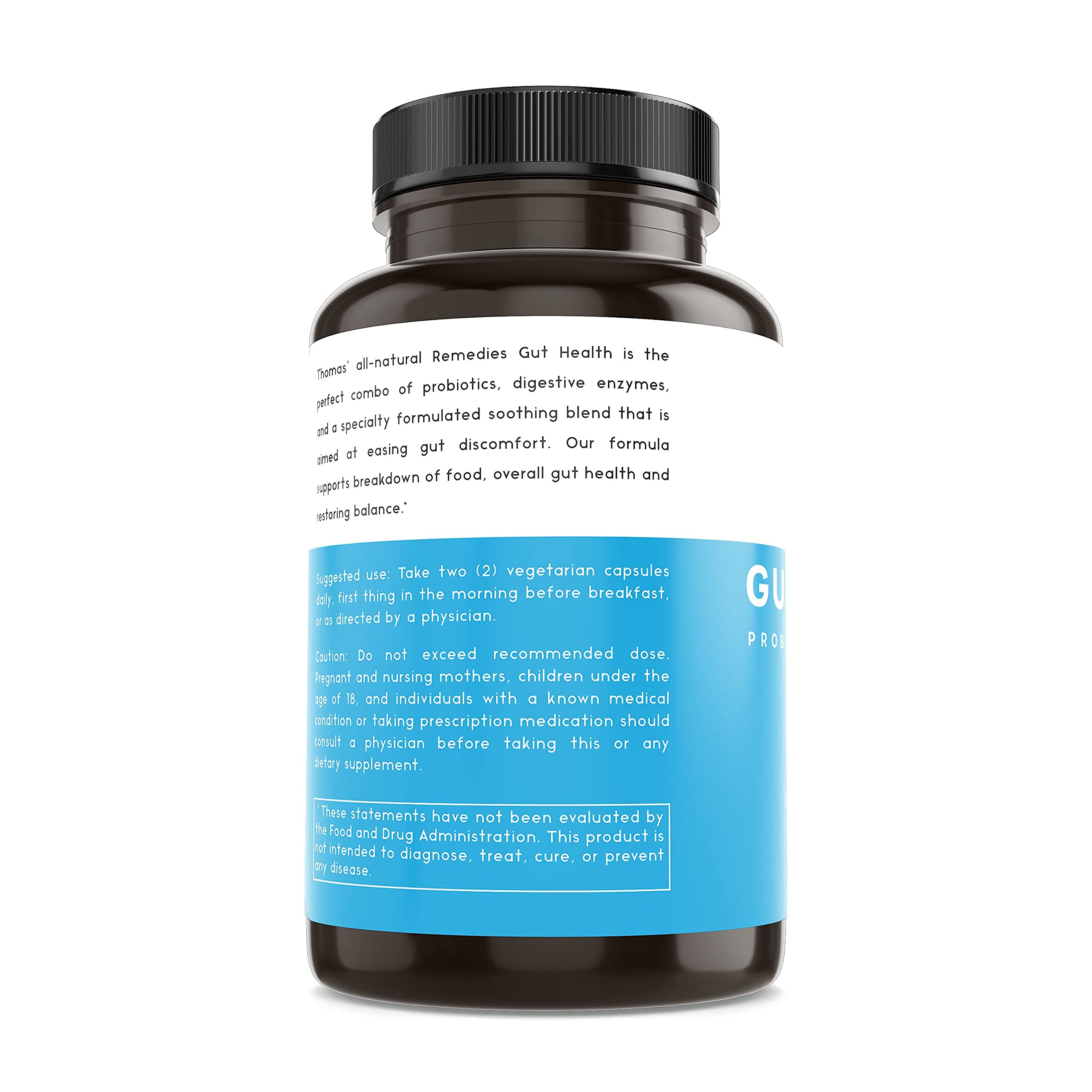 No fillers or artificial ingredients in Thomas' gut health supplement