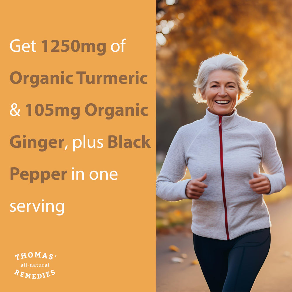 Organic turmeric curcumin and ginger capsules with black pepper