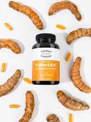 Vegan organic turmeric curcumin joint support supplement packaging