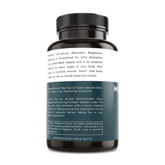 Nutrition facts panel of magnesium glycinate bottle