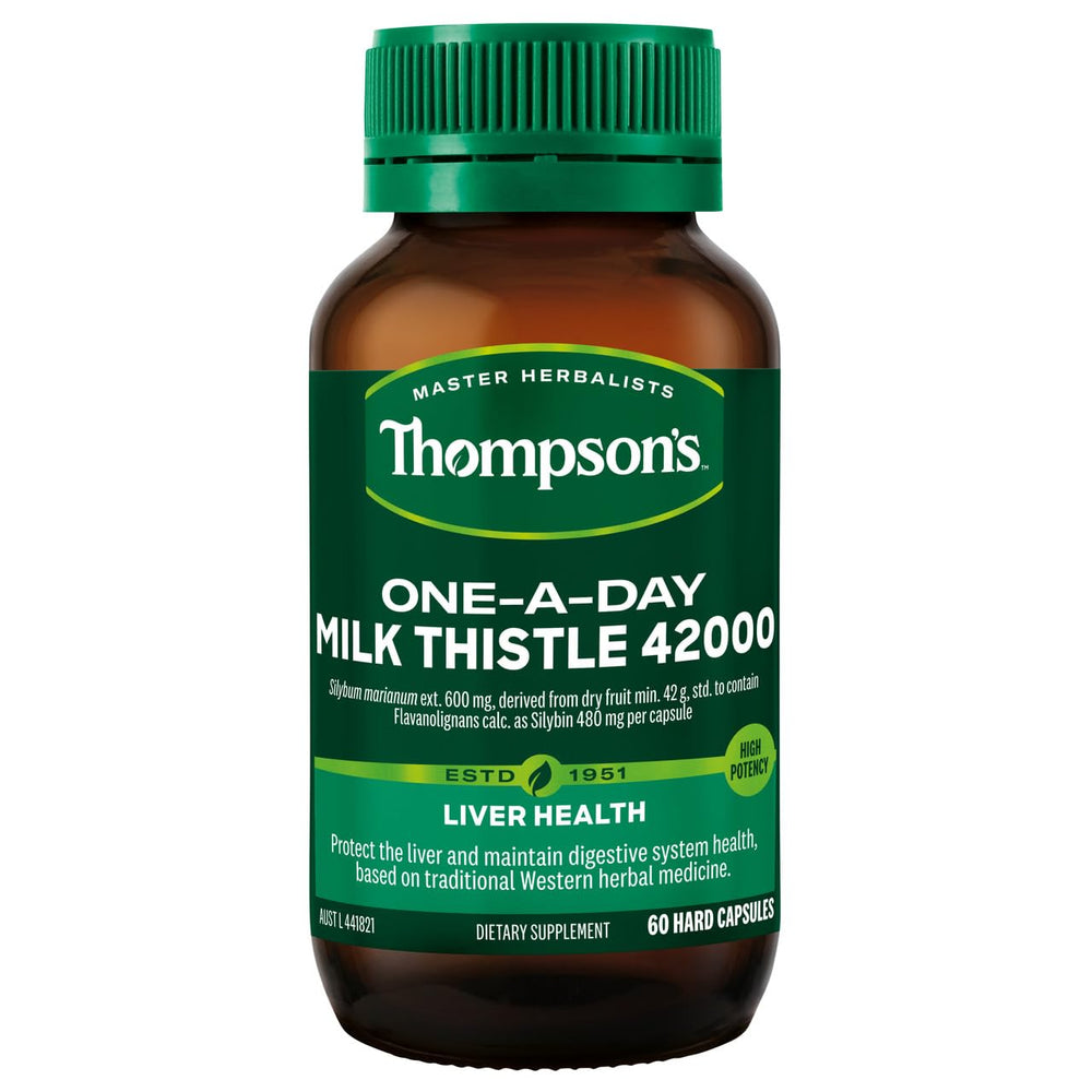 Thompsons Milk Thistle 60 capsules bottle front