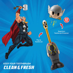 Thor character head cap for kids toothbrush