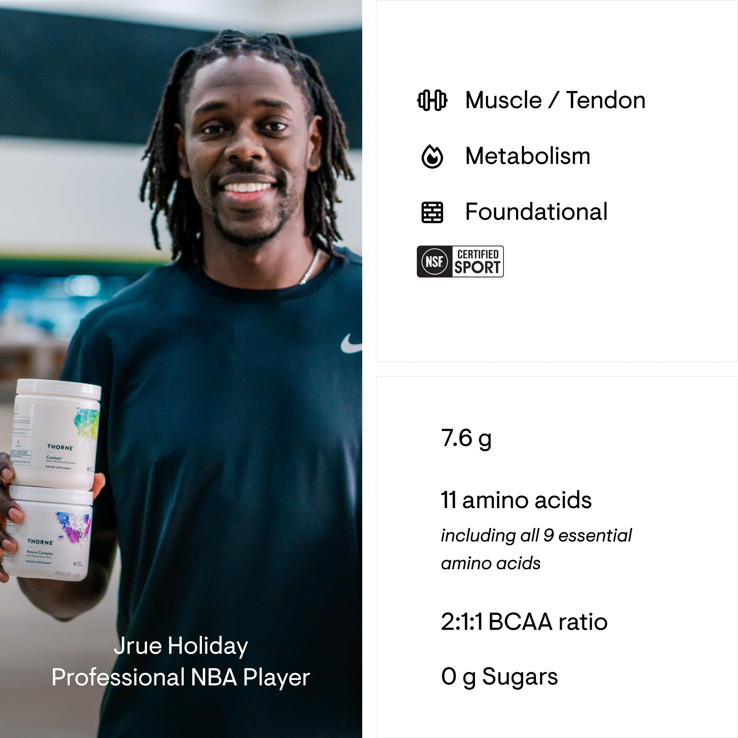 Scoop of THORNE Amino Complex Berry poured into a glass