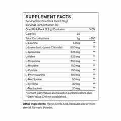 Close-up of lemon-flavored Amino Complex powder texture